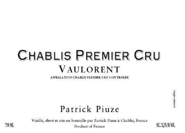 Rượu vang trằng Patrick Piuze Chablis Vaulorent Premier Cru 2019