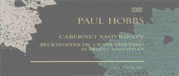 Rượu vang đỏ Paul Hobbs Beckstoffer Dr. Crane Vineyard Cabernet Sauvignon (torn label) 2003