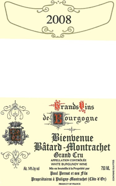 Rượu vang trằng Paul Pernot Bienvenue Batard Montrachet Grand Cru 2008