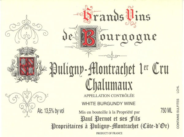 Rượu vang trằng Paul Pernot Puligny-Montrachet Chalumaux Premier Cru 2017