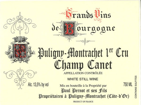 Rượu vang trằng Paul Pernot Puligny-Montrachet Champ Canet Premier Cru 2018