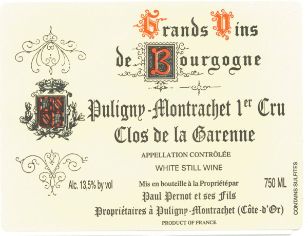 Rượu vang trằng Paul Pernot Puligny-Montrachet Clos de la Garenne Premier Cru 2020