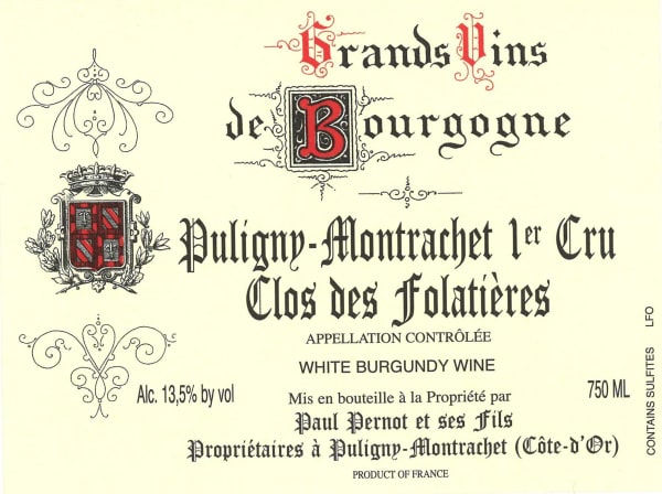 Rượu vang trằng Paul Pernot Puligny-Montrachet Clos des Folatieres Premier Cru 2016