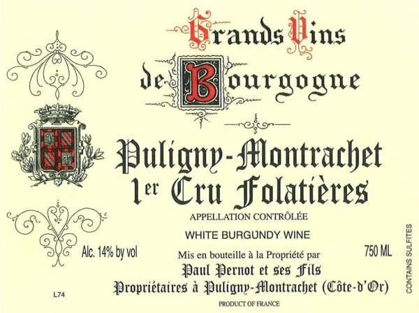 Rượu vang trằng Paul Pernot Puligny-Montrachet Clos des Folatieres Premier Cru 2020