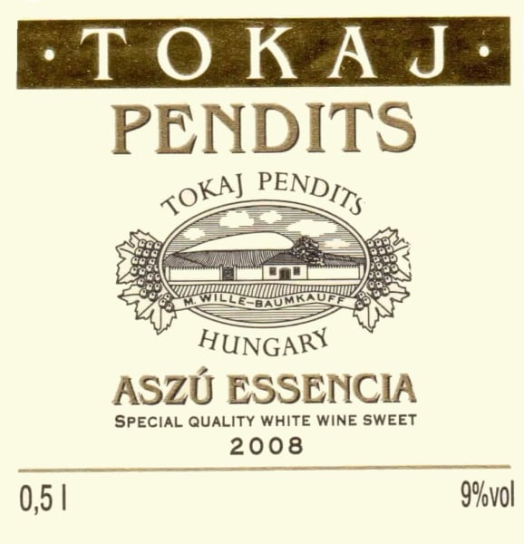 Rượu vang trằng Pendits Aszu Essencia 2008