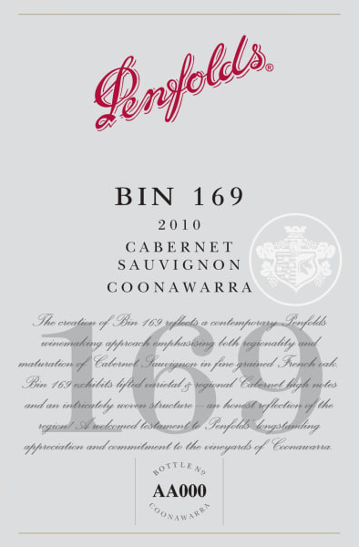 Rượu vang đỏ Penfolds Bin 169 Coonawarra Cabernet Sauvignon 2010