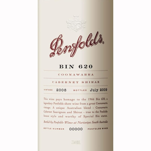 Rượu vang đỏ Penfolds Bin 620 Coonawarra Cabernet Shiraz 2008