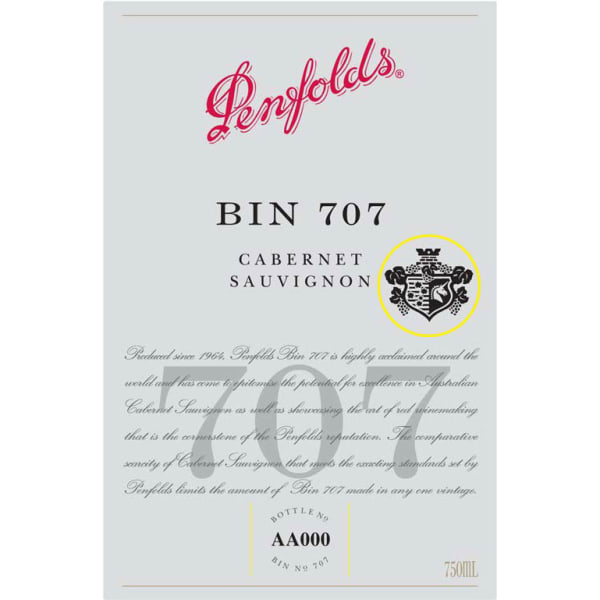 Rượu vang đỏ Penfolds Bin 707 Cabernet Sauvignon 2012