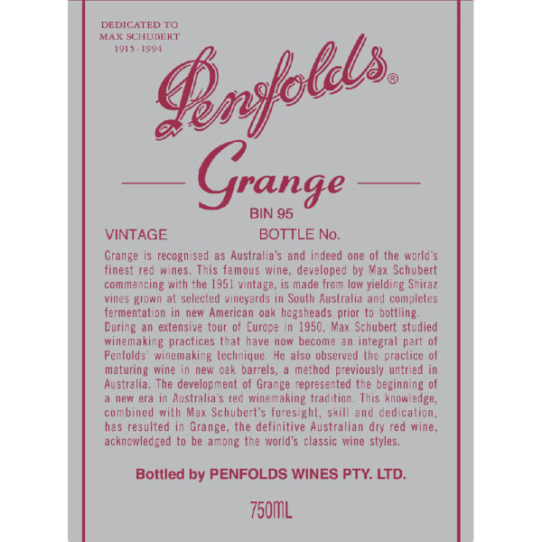 Rượu vang đỏ Penfolds Grange 2009