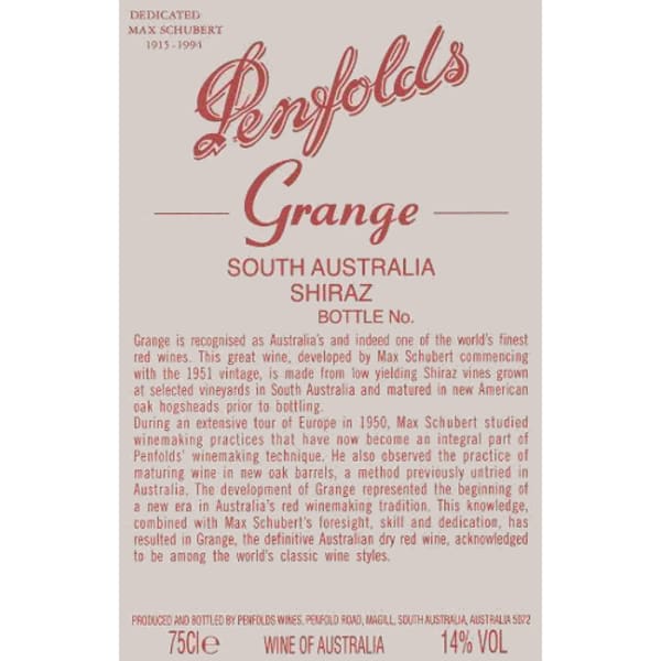 Rượu vang đỏ Penfolds Grange 2010