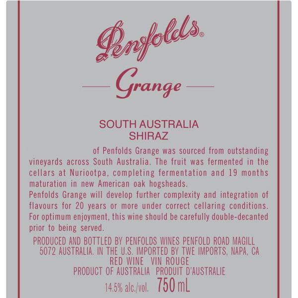 Rượu vang đỏ Penfolds Grange 2012