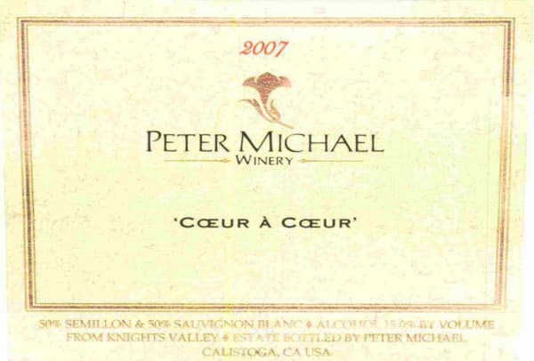 Rượu vang trằng Peter Michael Coeur a Coeur White Blend 2007
