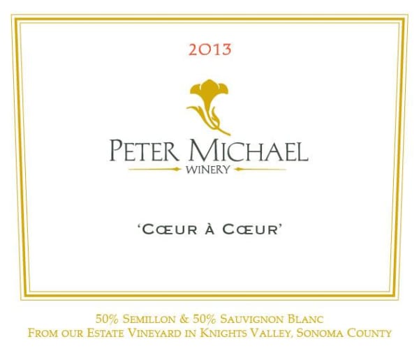 Rượu vang trằng Peter Michael Coeur a Coeur White Blend 2013