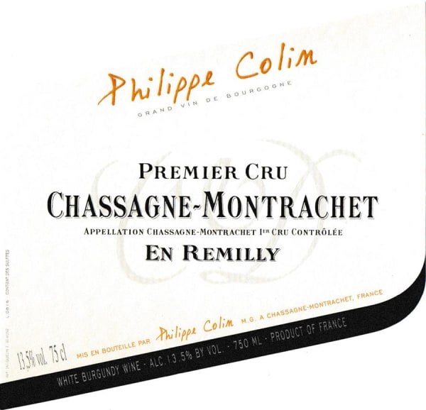 Rượu vang trằng Philippe Colin Chassagne-Montrachet En Remilly Premier Cru 2019