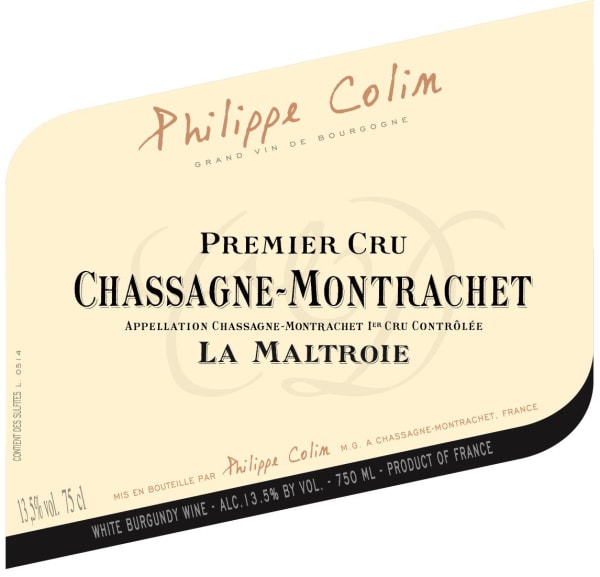 Rượu vang trằng Philippe Colin Chassagne-Montrachet La Maltroie Premier Cru 2018