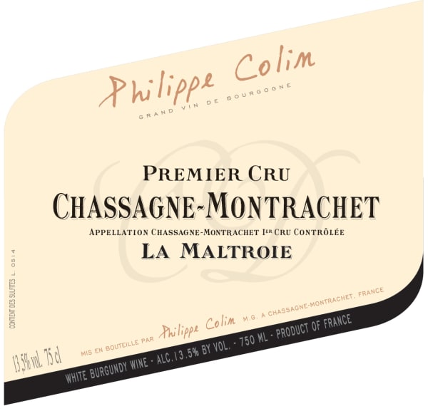 Rượu vang trằng Philippe Colin Chassagne-Montrachet La Maltroie Premier Cru 2019