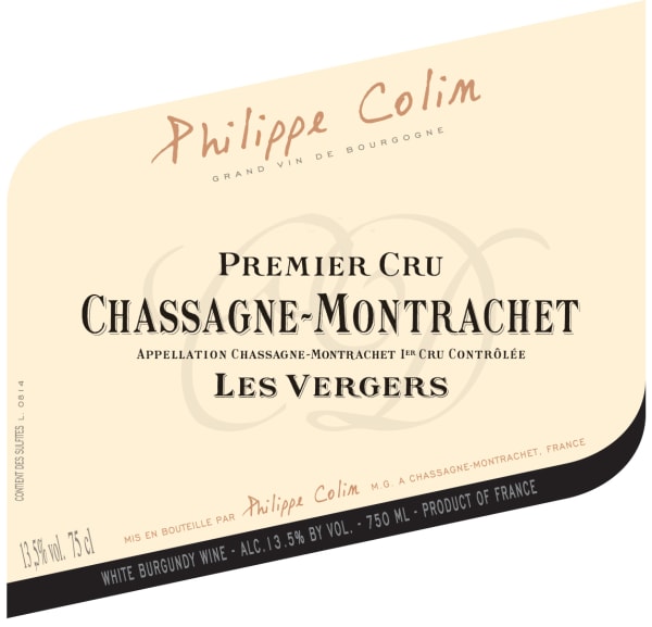 Rượu vang trằng Philippe Colin Chassagne-Montrachet Les Vergers Premier Cru 2019