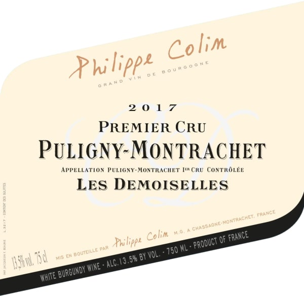 Rượu vang trằng Philippe Colin Puligny-Montrachet Les Demoiselles Premier Cru 2017