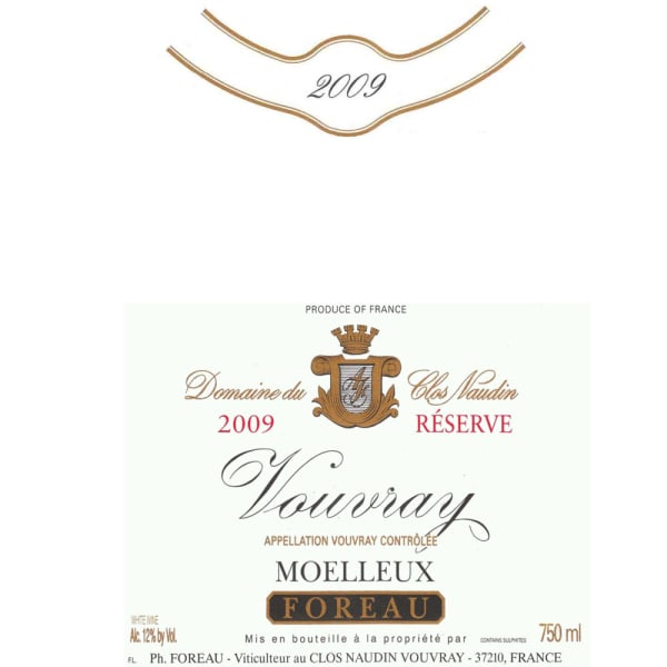 Rượu vang trằng Philippe Foreau Vouvray Moelleux Clos Naudin Reserve 2009