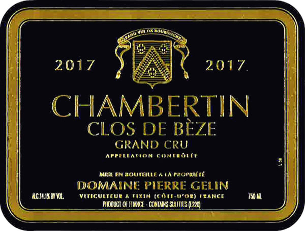 Rượu vang đỏ Pierre Gelin Chambertin Clos De Beze Grand Cru 2017