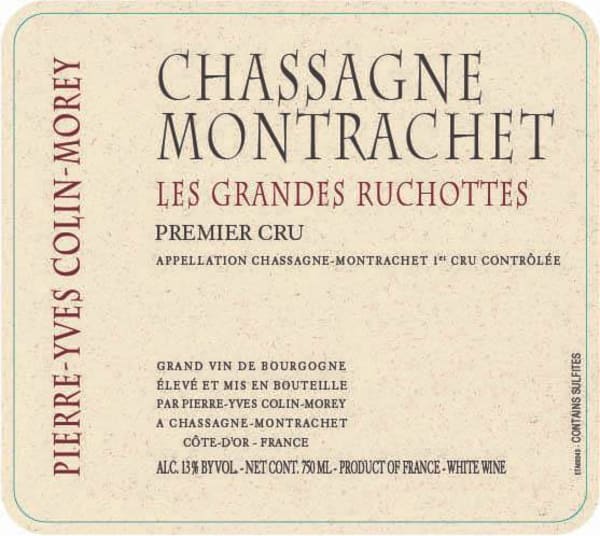 Rượu vang trằng Pierre-Yves Colin-Morey Chassagne-Montrachet Grandes Ruchottes Premier Cru 2017