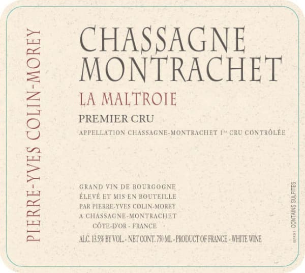 Rượu vang trằng Pierre-Yves Colin-Morey Chassagne Montrachet La Maltroie Premier Cru 2013