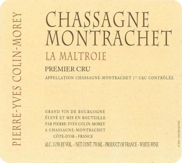Rượu vang trằng Pierre-Yves Colin-Morey Chassagne-Montrachet La Maltroie Premier Cru 2020
