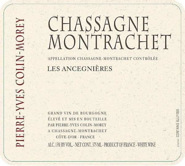 Rượu vang trằng Pierre-Yves Colin-Morey Chassagne Montrachet Les Ancegnieres 2011
