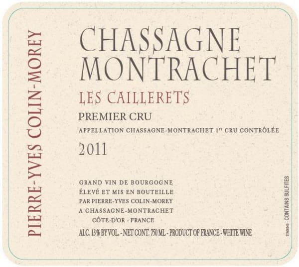 Rượu vang trằng Pierre-Yves Colin-Morey Chassagne Montrachet Les Caillerets Premier Cru 2011