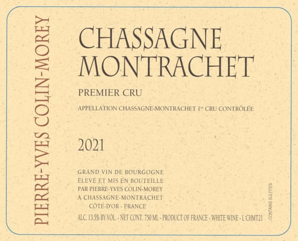 Rượu vang trằng Pierre-Yves Colin-Morey Chassagne-Montrachet Premier Cru 2021
