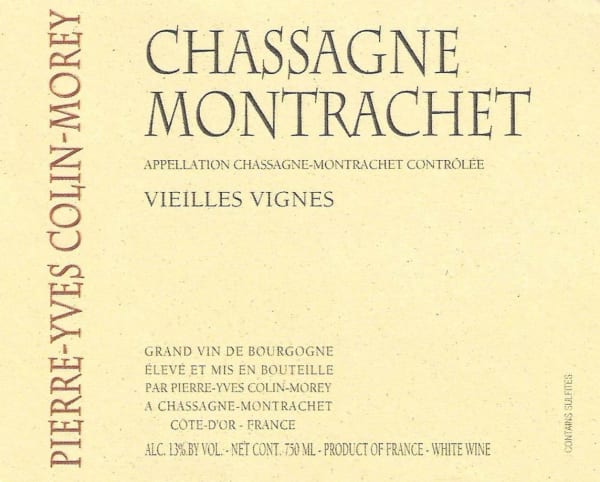 Rượu vang trằng Pierre-Yves Colin-Morey Chassagne-Montrachet Vieilles Vignes 2018