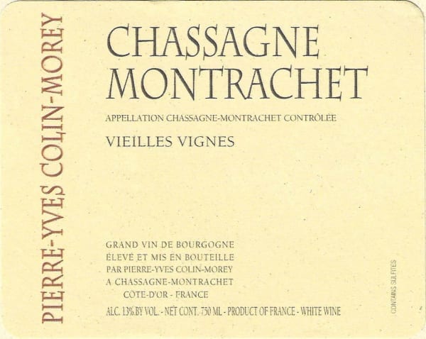 Rượu vang trằng Pierre-Yves Colin-Morey Chassagne-Montrachet Vieilles Vignes 2019