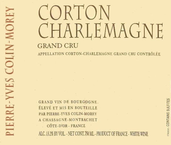 Rượu vang trằng Pierre-Yves Colin-Morey Corton Charlemagne Grand Cru 2013
