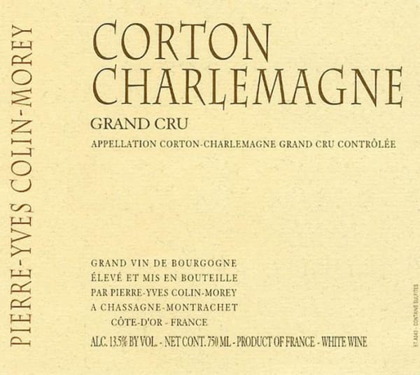 Rượu vang trằng Pierre-Yves Colin-Morey Corton Charlemagne Grand Cru 2014