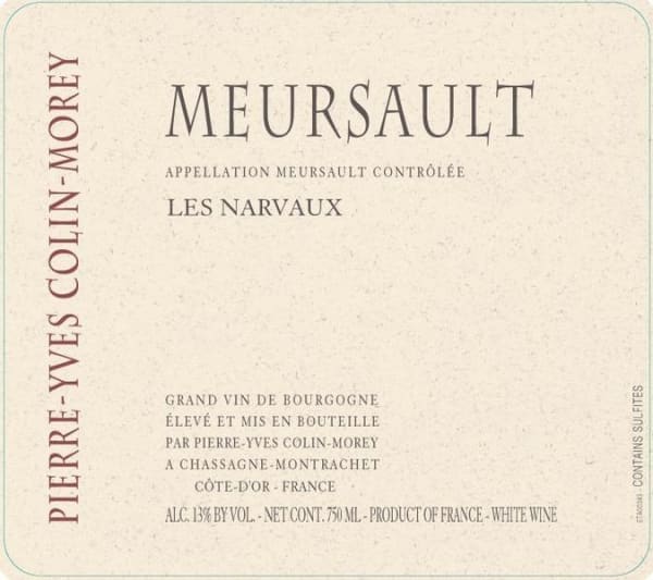 Rượu vang trằng Pierre-Yves Colin-Morey Meursault Les Narvaux 2017