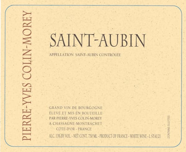 Rượu vang trằng Pierre-Yves Colin-Morey St-Aubin 2021