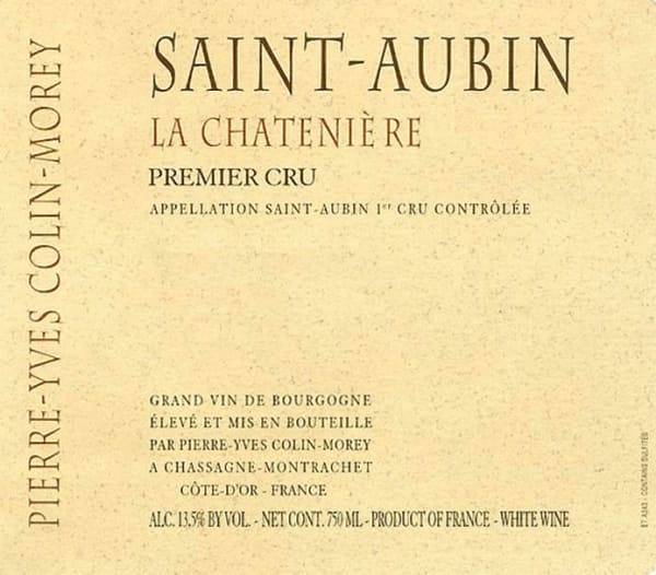 Rượu vang trằng Pierre-Yves Colin-Morey St-Aubin La Chateniere Premier Cru 2021