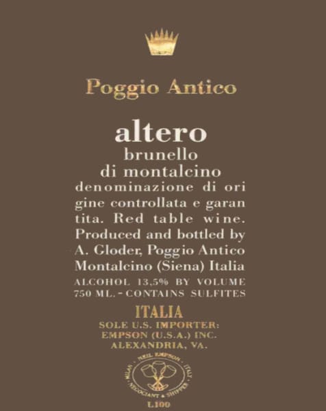 Rượu vang đỏ Poggio Antico Brunello di Montalcino Altero 1998