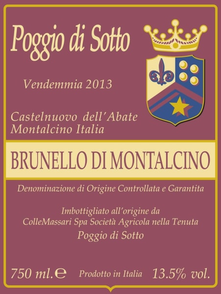 Rượu vang đỏ Poggio di Sotto Brunello di Montalcino 2013