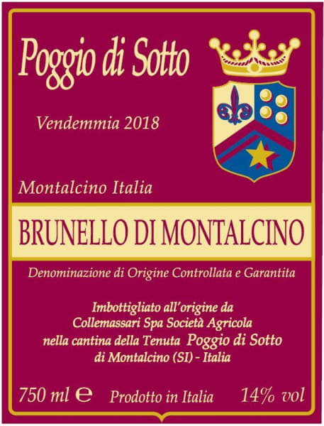 Rượu vang đỏ Poggio di Sotto Brunello di Montalcino 2018
