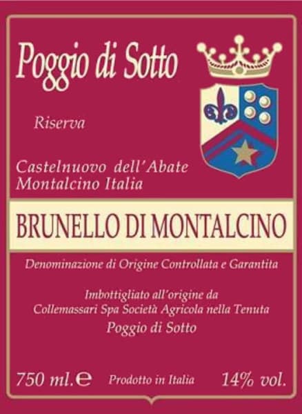 Rượu vang đỏ Poggio di Sotto Brunello di Montalcino Riserva 2016
