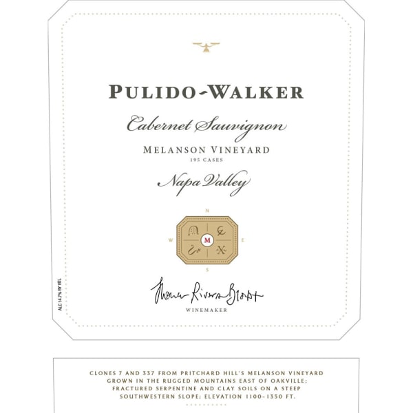Rượu vang đỏ Pulido Walker Melanson Vineyard Cabernet Sauvignon 2013