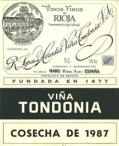 Rượu vang đỏ R. Lopez de Heredia Rioja Vina Tondonia Gran Reserva 1987