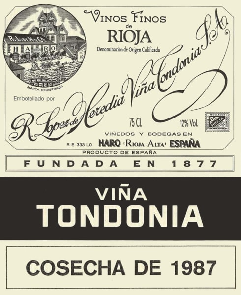 Rượu vang trằng R. Lopez de Heredia Rioja Vina Tondonia Gran Reserva White 1987