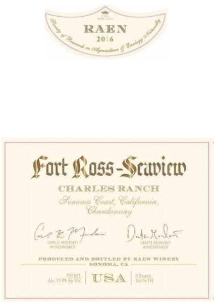 Rượu vang trằng RAEN Charles Ranch Vineyard Chardonnay 2016