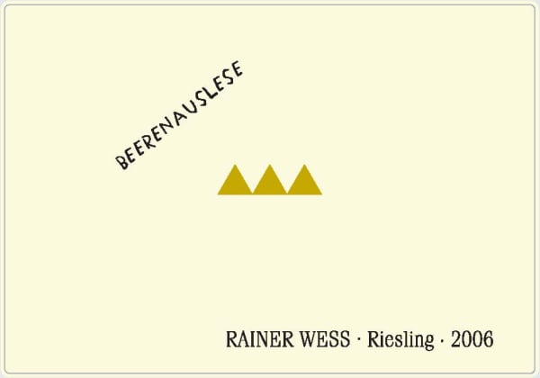 Rượu vang trằng Rainer Wess Beerenauslese Riesling 2006