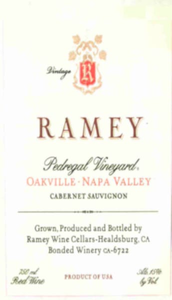 Rượu vang đỏ Ramey Pedregal Vineyard Cabernet Sauvignon (3 Liter - Signed Bottle) 2012