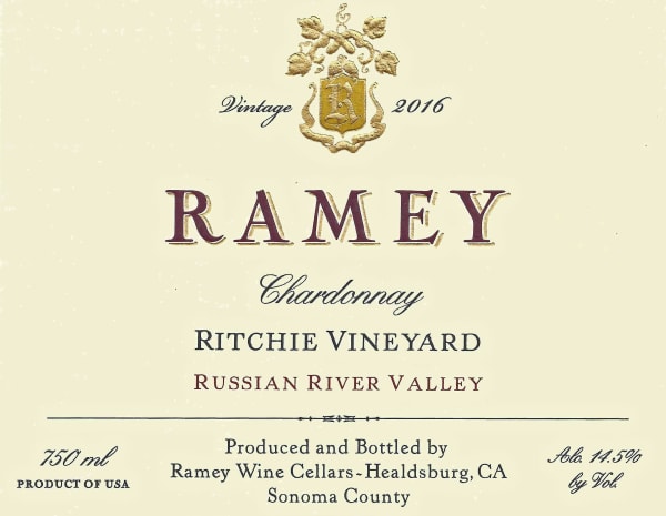 Rượu vang trằng Ramey Ritchie Vineyard Chardonnay (chai Magnum 1,5 lít) 2016