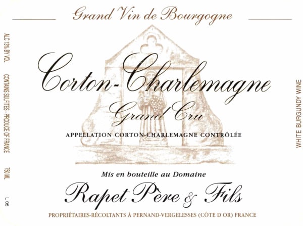 Rượu vang trằng Rapet Pere & Fils Corton-Charlemagne Grand Cru 2008