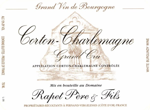 Rượu vang trằng Rapet Pere & Fils Corton-Charlemagne Grand Cru 2012